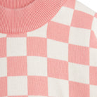 Chess Check Knitted Sweater in Pink by Mini Rodini