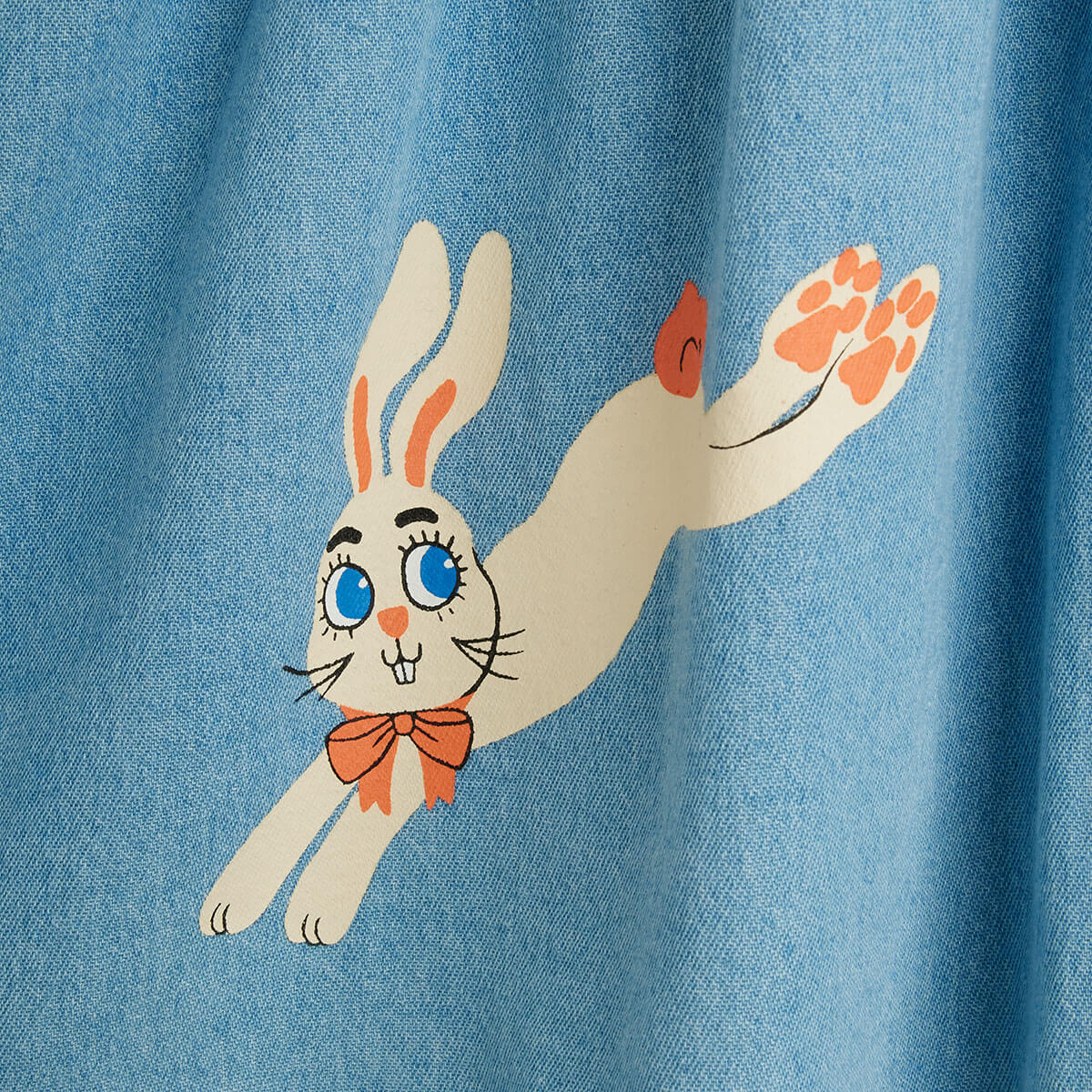 Denim Rabbit Dress in Blue by Mini Rodini