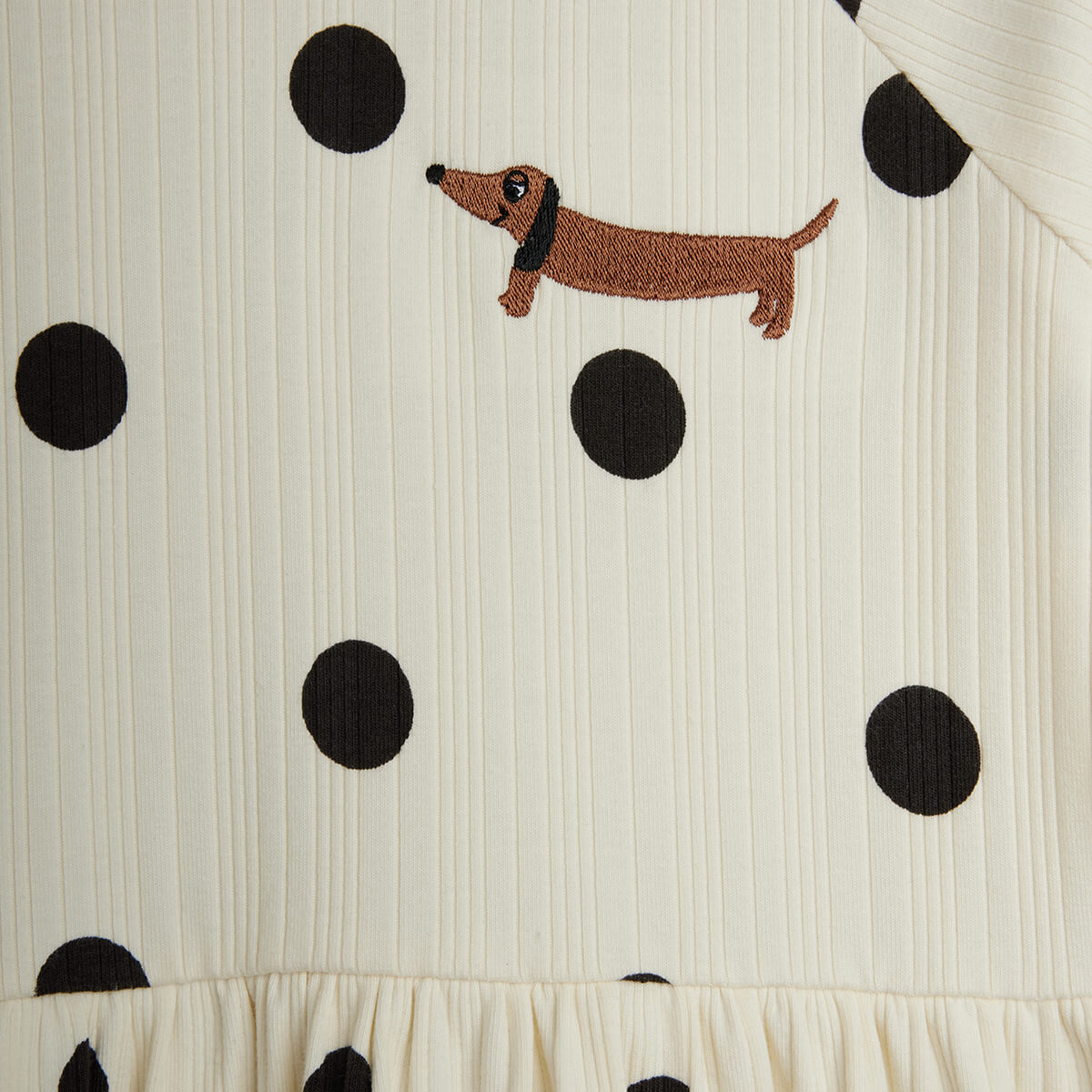 Dots Dog Dress in Off White by Mini Rodini