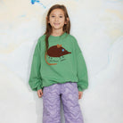 Elephant Shrew Chenille Sweatshirt in Green by Mini Rodini