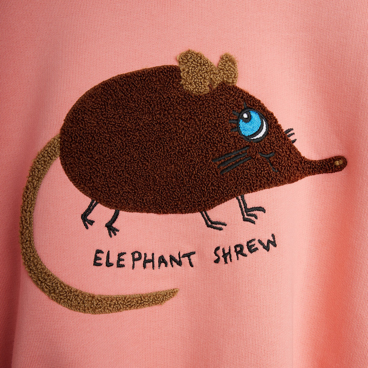 Elephant Shrew Chenille Sweatshirt in Pink by Mini Rodini