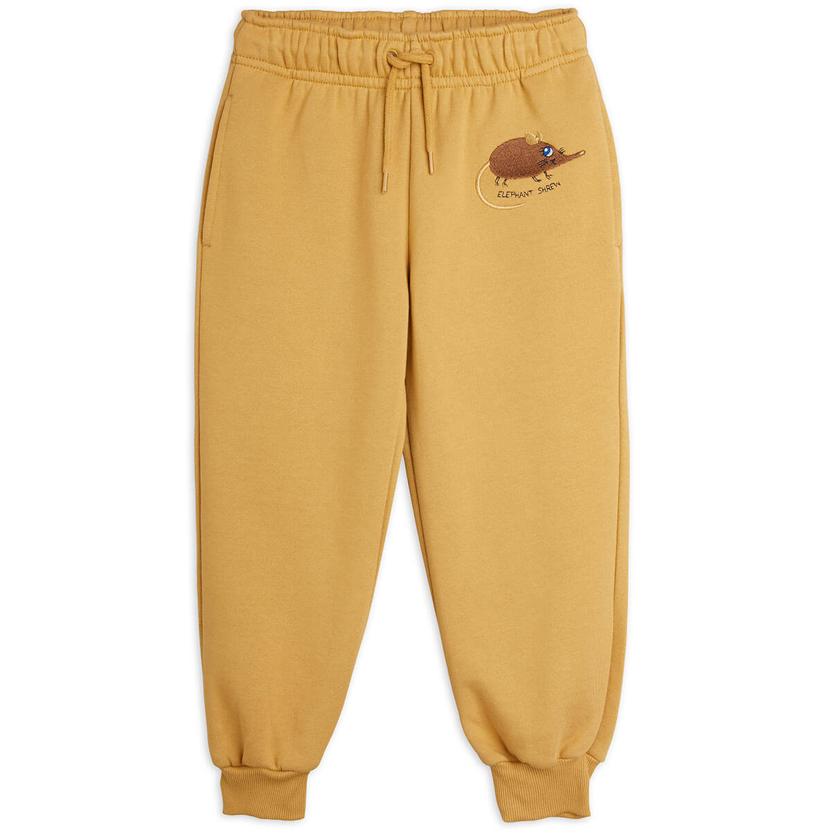 Elephant Shrew Embroidered Sweatpants in Beige by Mini Rodini