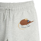 Elephant Shrew Embroidered Sweatpants in Grey Melange by Mini Rodini