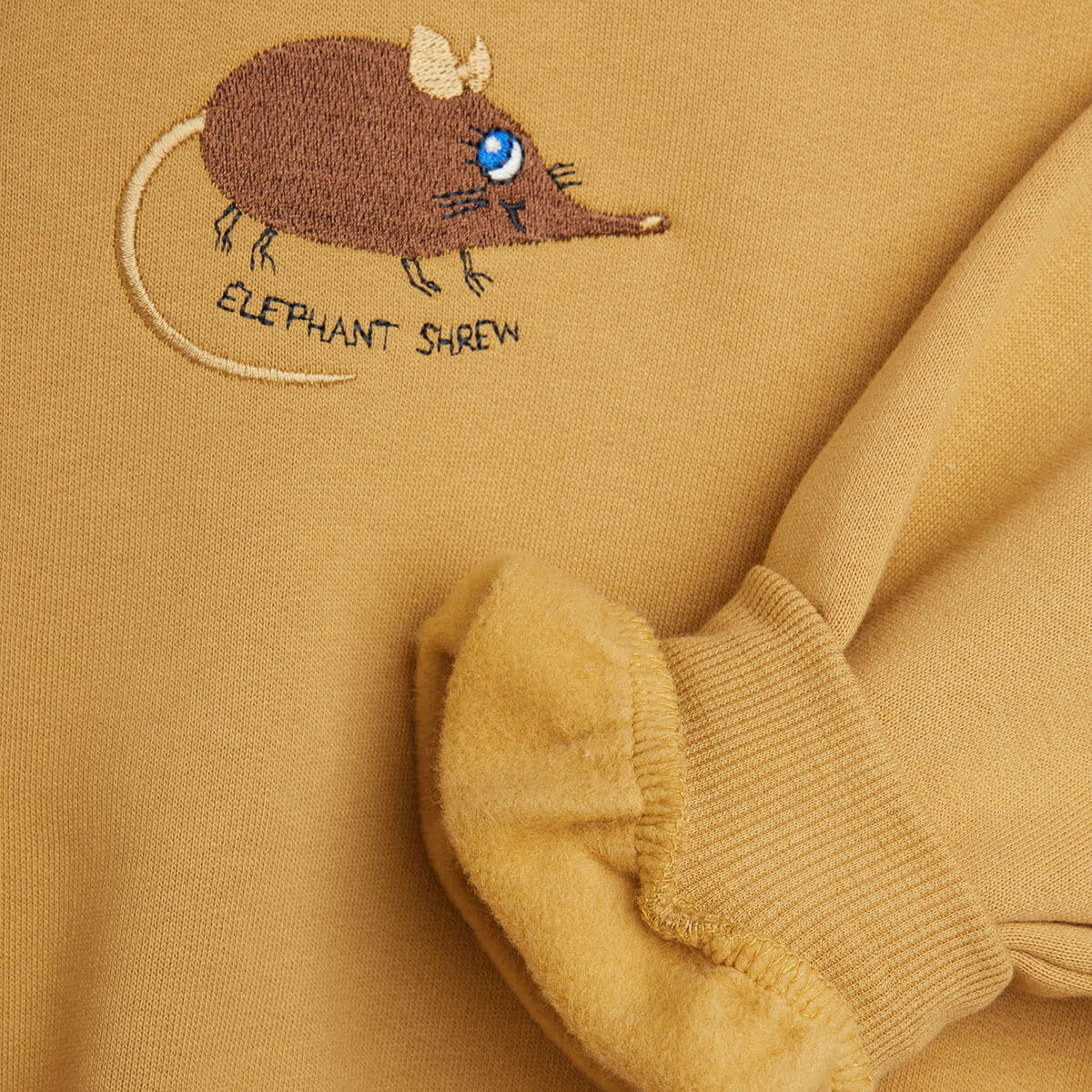 Elephant Shrew Embroidered Sweatshirt in Beige by Mini Rodini