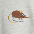 Elephant Shrew Embroidered Sweatshirt in Grey Melange by Mini Rodini