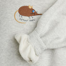 Elephant Shrew Embroidered Sweatshirt in Grey Melange by Mini Rodini