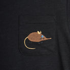 Elephant Shrew Embroidered Tee in Black by Mini Rodini