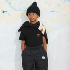 Elephant Shrew Embroidered Tee in Black by Mini Rodini