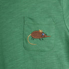 Elephant Shrew Embroidered Tee in Green by Mini Rodini
