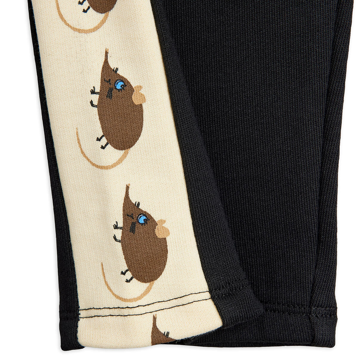 Elephant Shrew Panel Sweatpants in Black by Mini Rodini