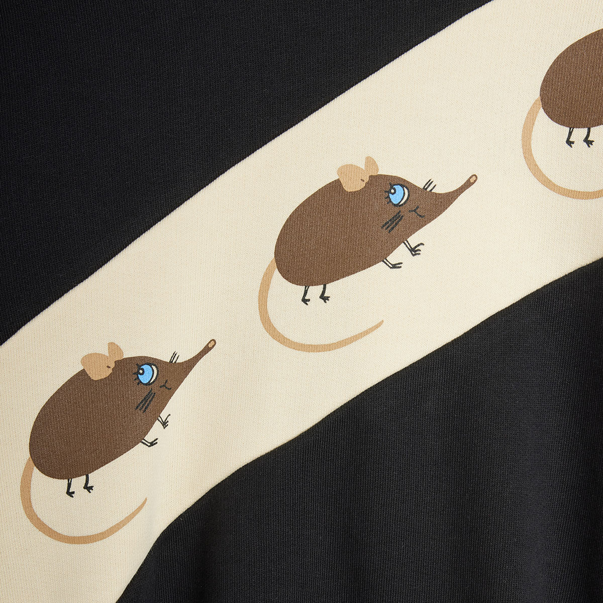 Elephant Shrew Panel Sweatshirt in Black by Mini Rodini