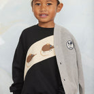 Elephant Shrew Panel Sweatshirt in Black by Mini Rodini
