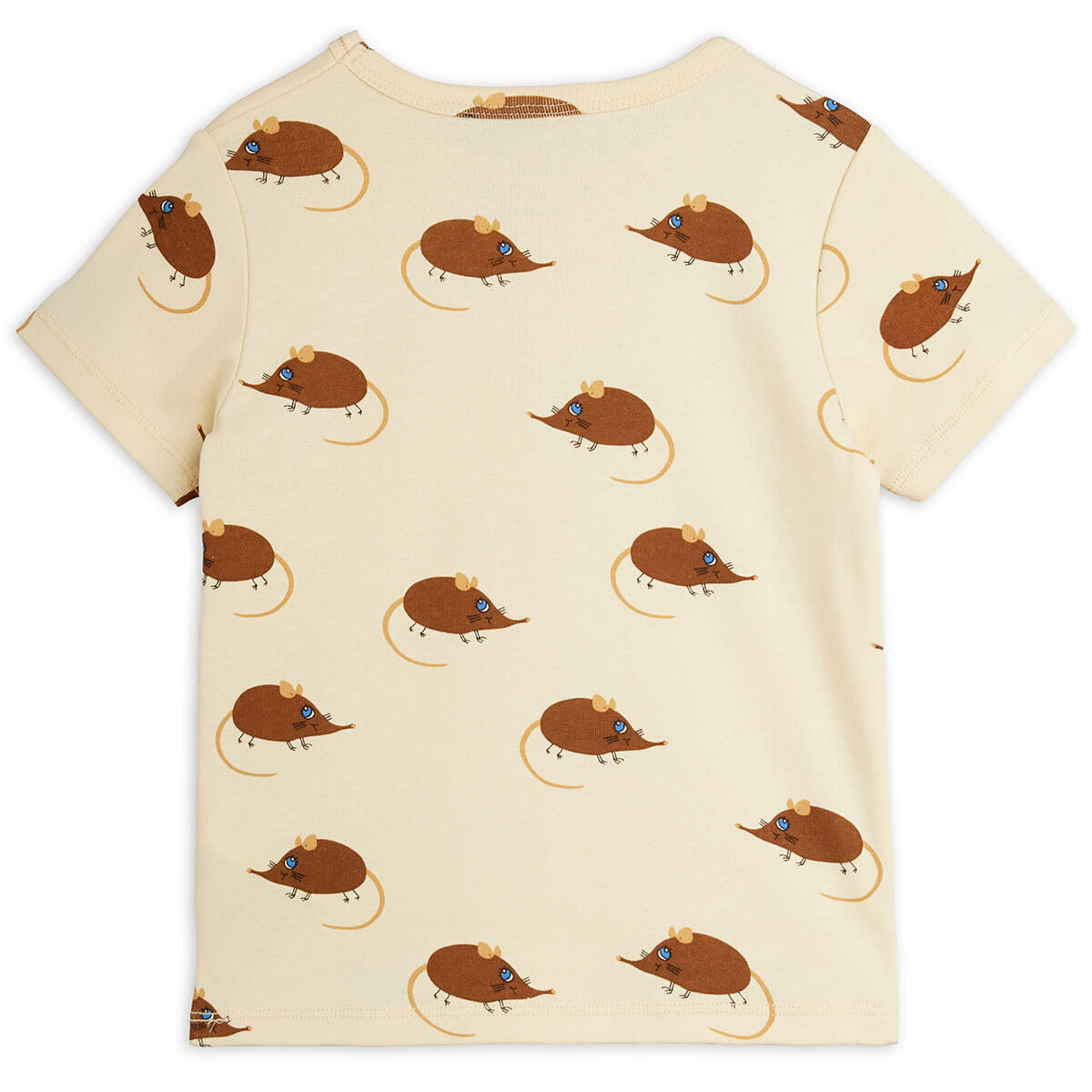Elephant Shrew Tee in Beige by Mini Rodini