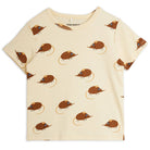 Elephant Shrew Tee in Beige by Mini Rodini