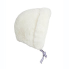 Faux Fur Fold Up Cap in Off White by Mini Rodini