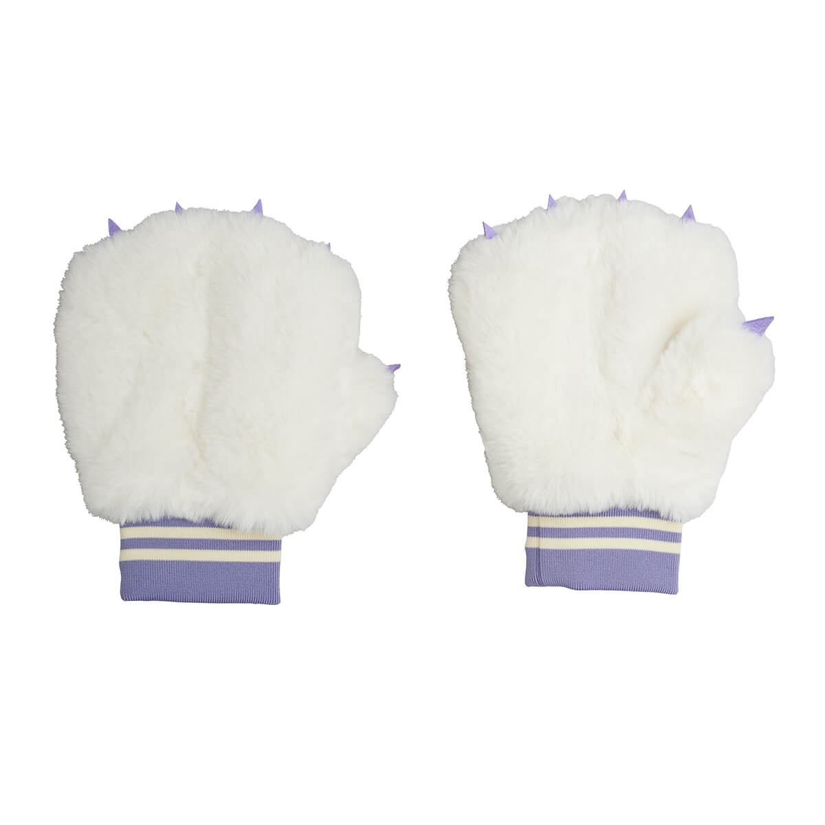 Faux Fur Mittens in Off White by Mini Rodini
