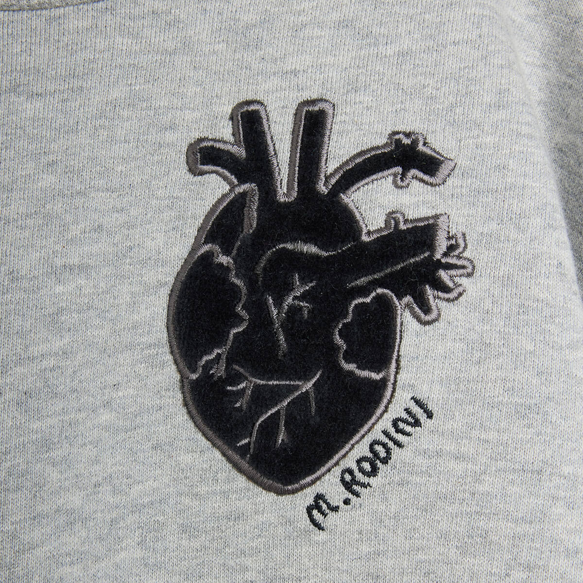 Heart Appliqué Sweatshirt in Grey Melange by Mini Rodini
