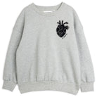 Heart Appliqué Sweatshirt in Grey Melange by Mini Rodini