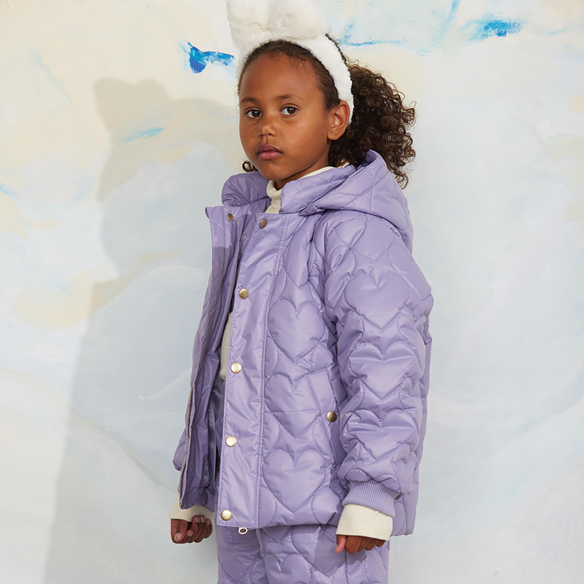 Mini Rodini Heart Quilted Hooded Puffer Jacket – Junior Edition