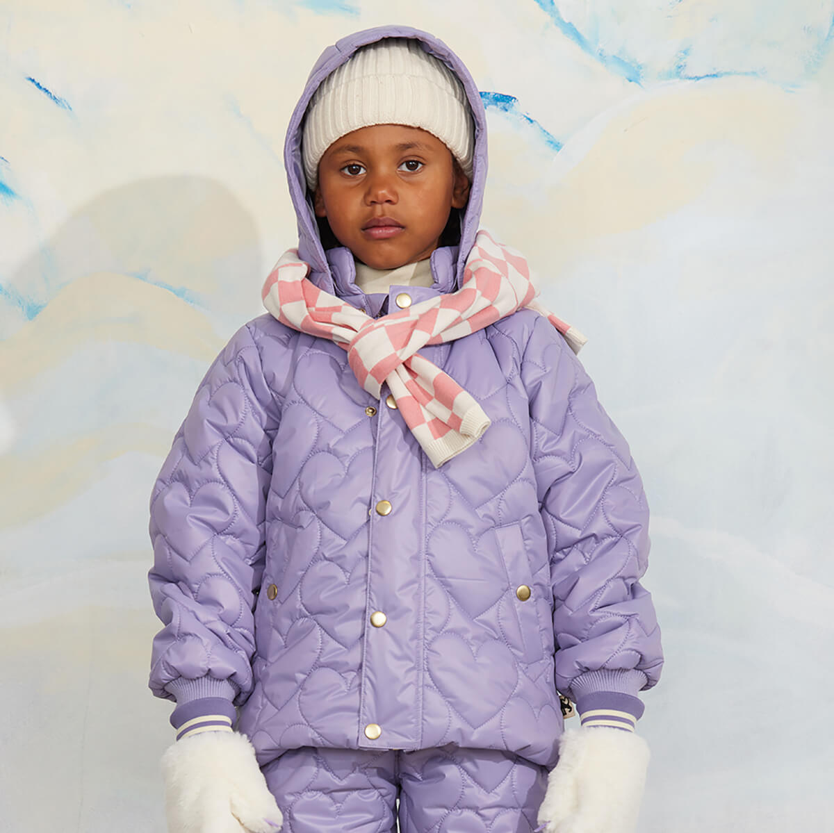 Mini Rodini Heart Quilted Hooded Puffer Jacket – Junior Edition