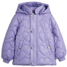 Heart Quilted Hooded Puffer Jacket in Purple by Mini Rodini