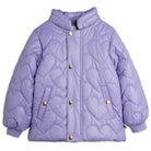 Heart Quilted Hooded Puffer Jacket in Purple by Mini Rodini