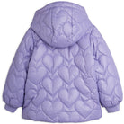 Heart Quilted Hooded Puffer Jacket in Purple by Mini Rodini