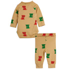 Kittens Baby Set in Beige by Mini Rodini