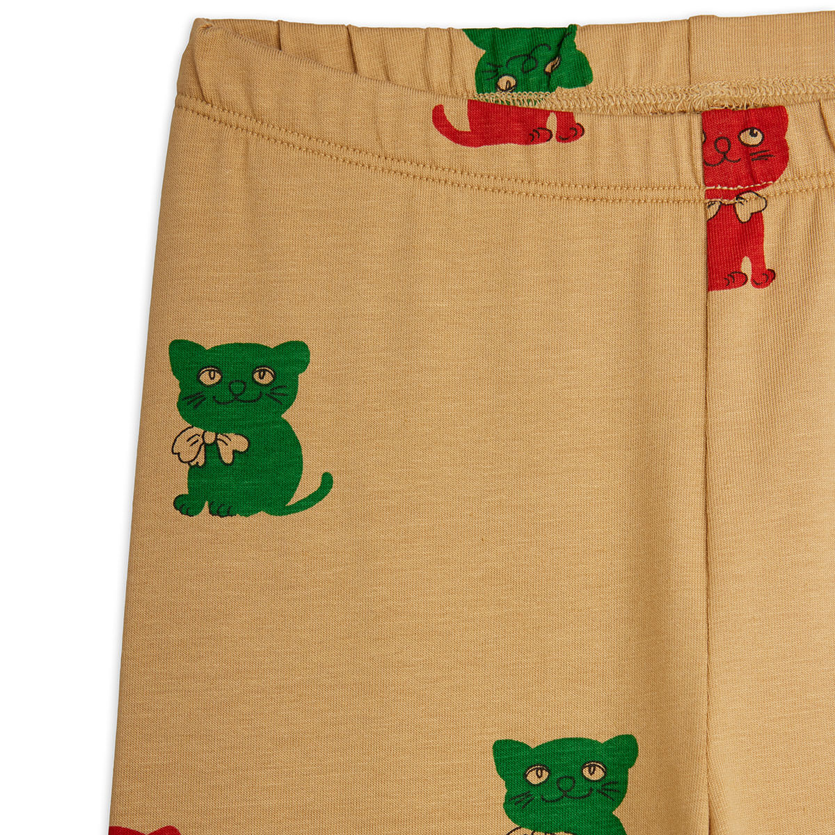 Kittens Leggings in Beige by Mini Rodini