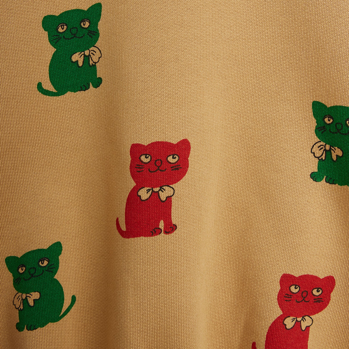 Kittens Stripes Sweat Set in Beige by Mini Rodini