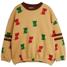 Kittens Stripes Sweatshirt in Beige by Mini Rodini