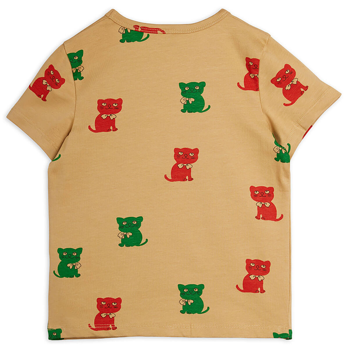Kittens Tee in Beige by Mini Rodini