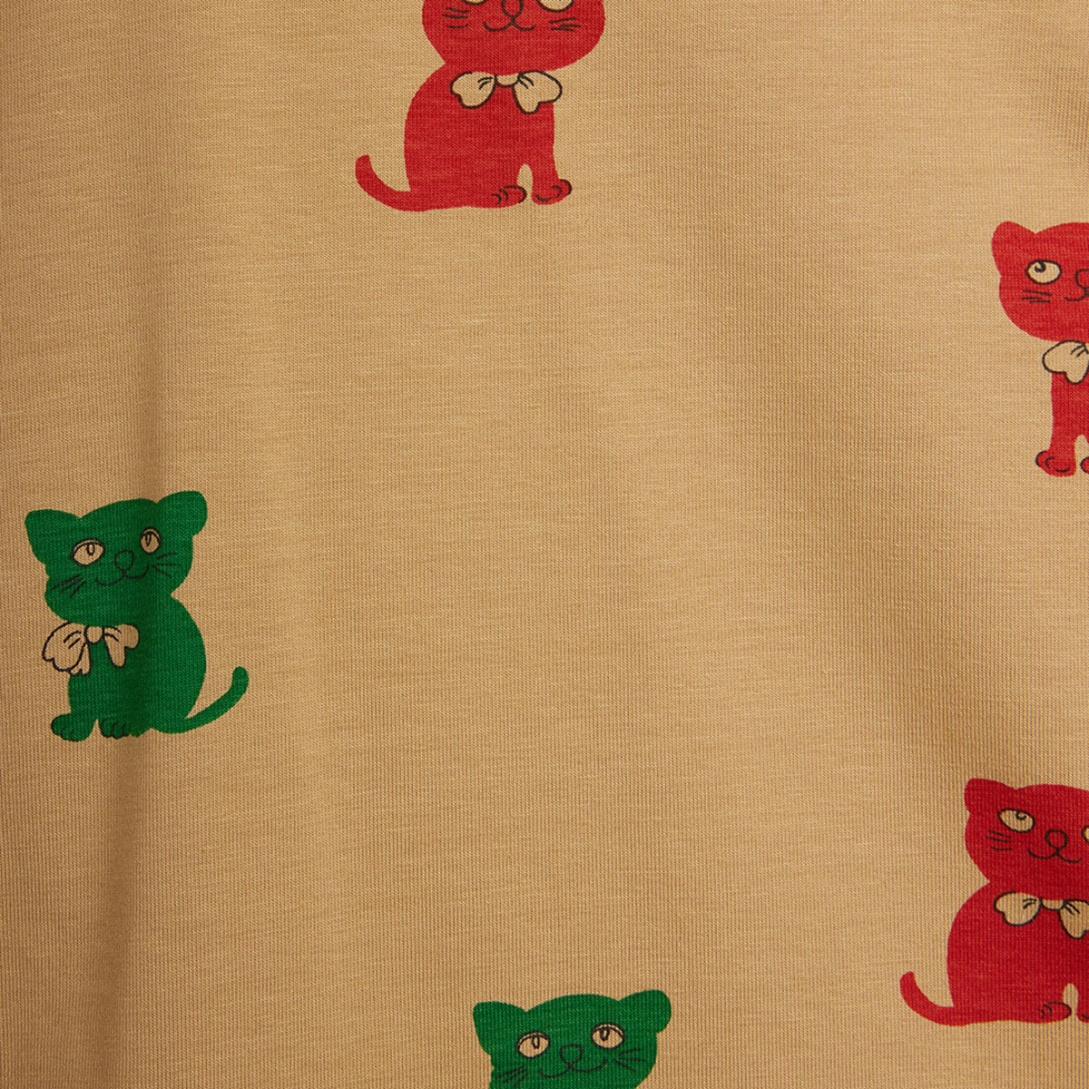 Kittens Tee in Beige by Mini Rodini