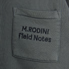 M.Rodini Field Notes Embroidered Hoodie in Grey by Mini Rodini