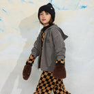 M.Rodini Field Notes Embroidered Hoodie in Grey by Mini Rodini