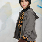M.Rodini Field Notes Embroidered Hoodie in Grey by Mini Rodini