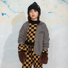 M.Rodini Field Notes Embroidered Hoodie in Grey by Mini Rodini