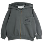 M.Rodini Field Notes Embroidered Hoodie in Grey by Mini Rodini