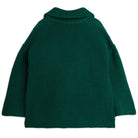 Panda Patch Chunky Knit Half Zip Sweater in Green by Mini Rodini