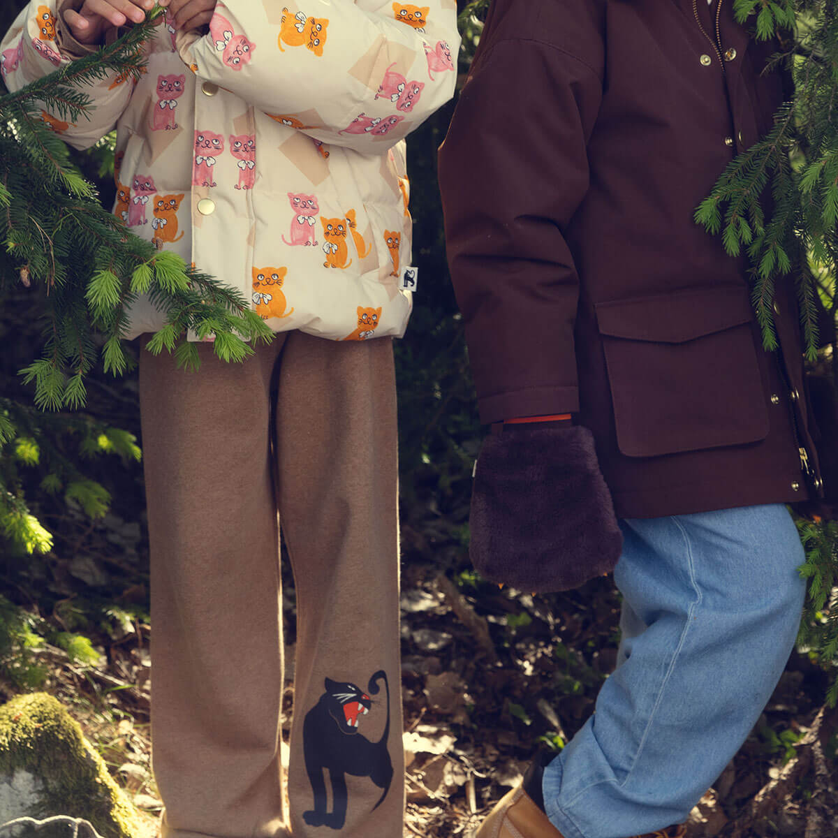 Panther Melange Sweatpants in Brown by Mini Rodini