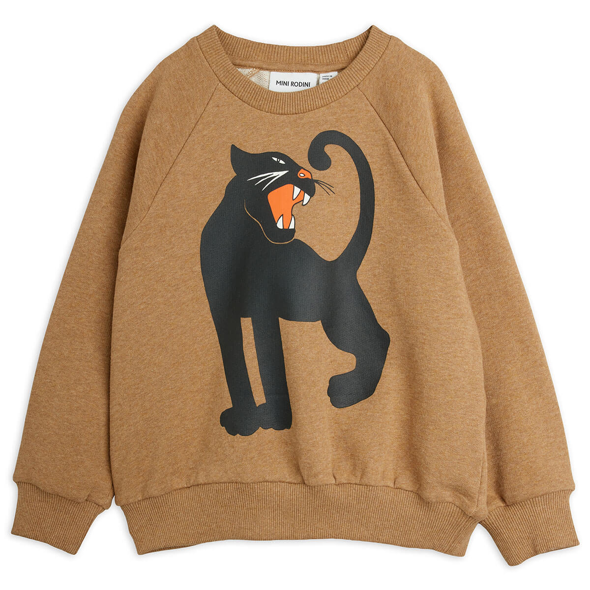 Panther Melange Sweatshirt in Brown by Mini Rodini