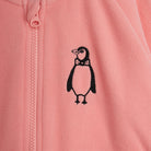Penguin Embroidered Fleece Jacket in Pink by Mini Rodini