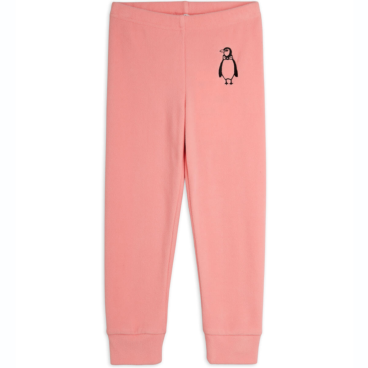 Penguin Embroidered Fleece Trousers in Pink by Mini Rodini