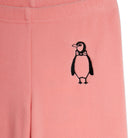 Penguin Embroidered Fleece Trousers in Pink by Mini Rodini