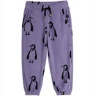 Penguin Fleece Trousers in Purple by Mini Rodini