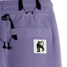 Penguin Fleece Trousers in Purple by Mini Rodini