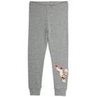 Rabbit Appliqué Leggings in Grey Melange by Mini Rodini