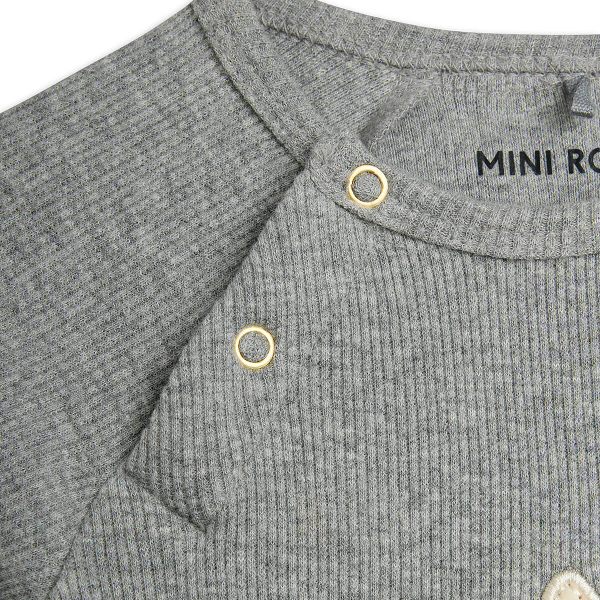 Rabbit Appliqué Long Sleeve Baby Body by Mini Rodini
