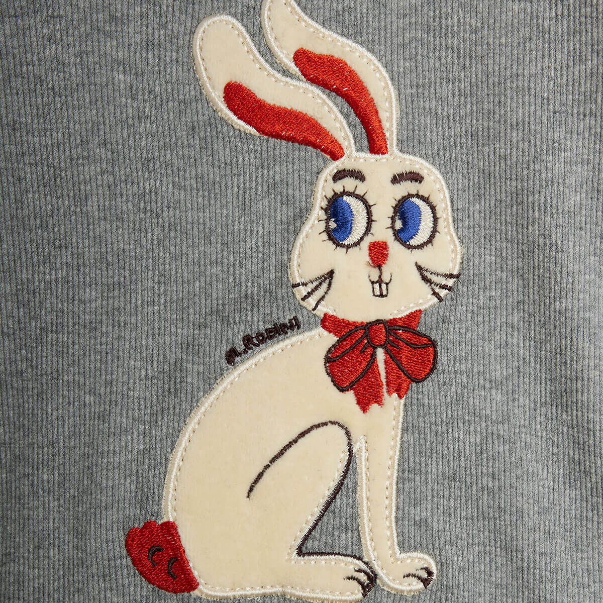 Rabbit Appliqué Long Sleeve Baby Body by Mini Rodini