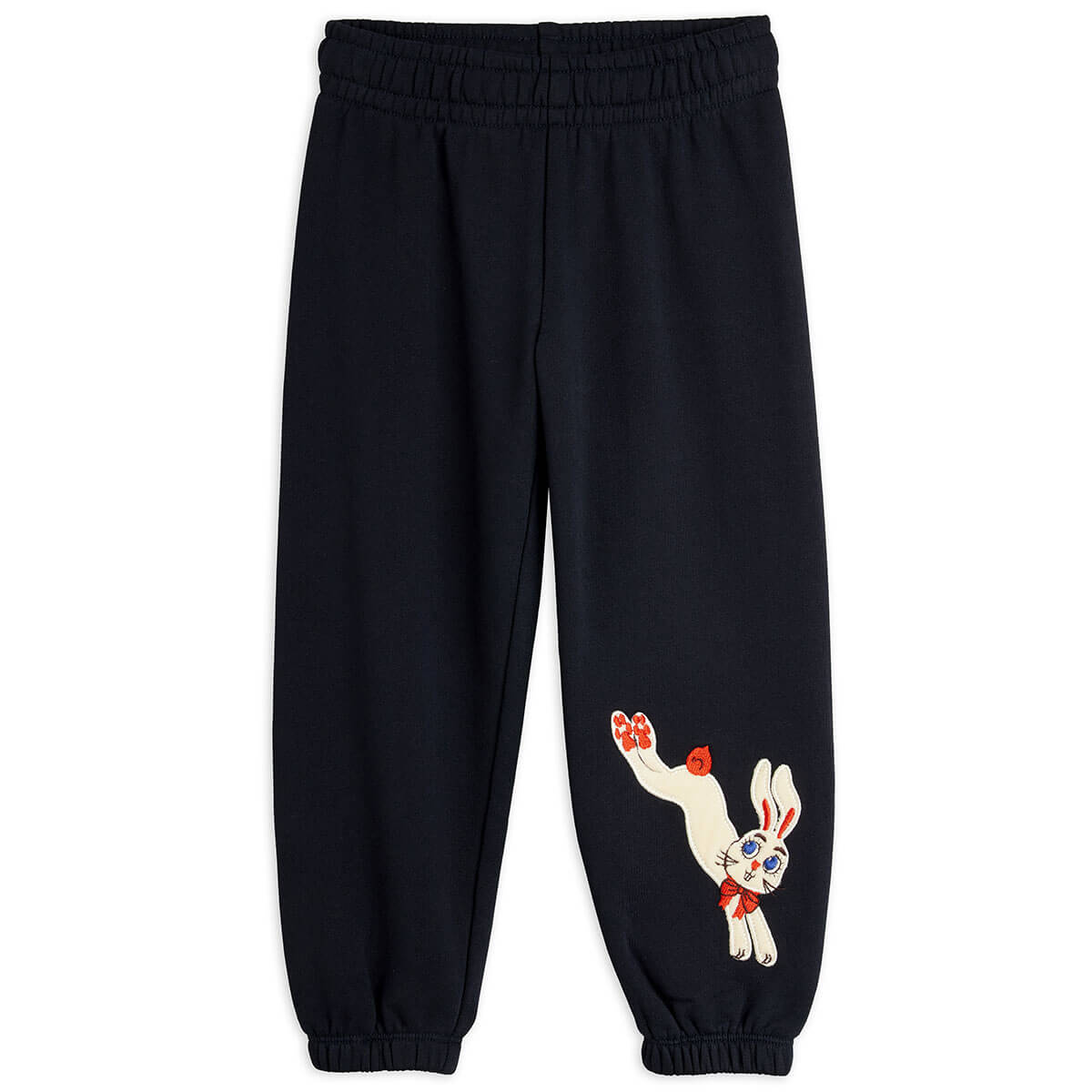 Rabbit Appliqué Sweatpants in Black by Mini Rodini